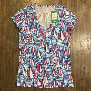 NWT Lilly Pulitzer Michele Top in Red Right Return